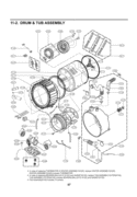 Part Location Diagram of 4738ER1004B LG Washer Hose with Bellows