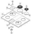 Part Location Diagram of WPY04100166 Whirlpool Delta Frame Surface Unit - 8 Inch