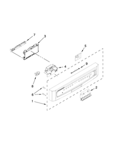 Part Location Diagram of W10811166 Whirlpool Control Panel and Touchpad - White