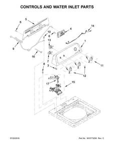 Part Location Diagram of W11038689 Whirlpool Water Inlet Valve