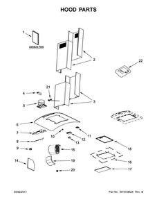Part Location Diagram of W10727052 Whirlpool LIGHT