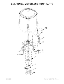 Part Location Diagram of W10913953 Whirlpool Shift Actuator - 6 Pin
