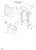 Part Location Diagram of 1182588 Whirlpool Bucket and Float Assembly