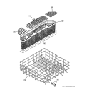 LOWER RACK ASSEMBLY Diagram and Parts List for  General Electric Dishwasher